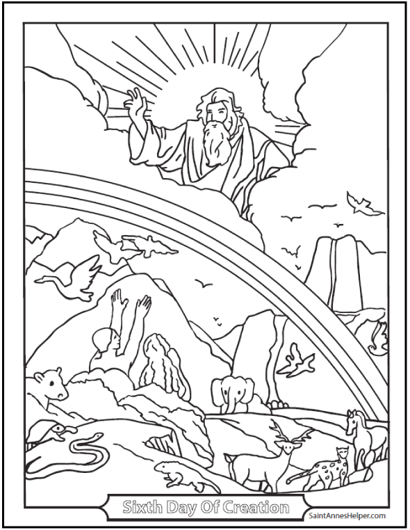 Adam and eve coloring page âïâï sixth day of creation coloring page