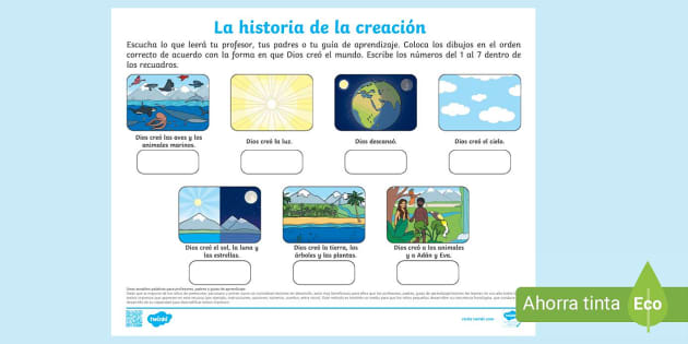 Ficha de actividad la creaciãn de dios en dãas