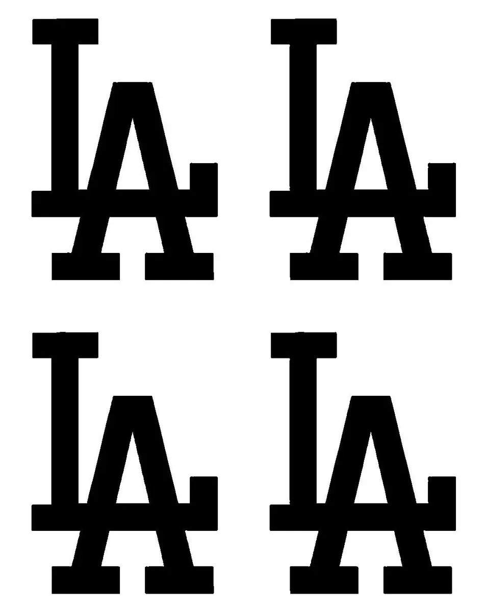 Los angeles la dodger logo vinyl decal laptop car window set of small stickers