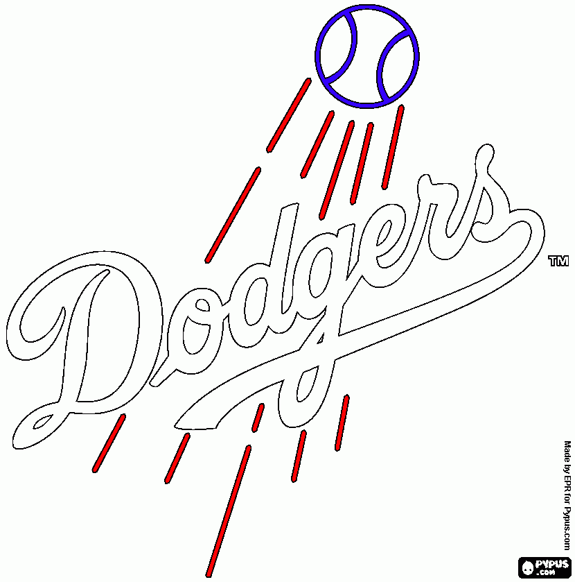 La dodgers logo coloring page printable la dodgers logo