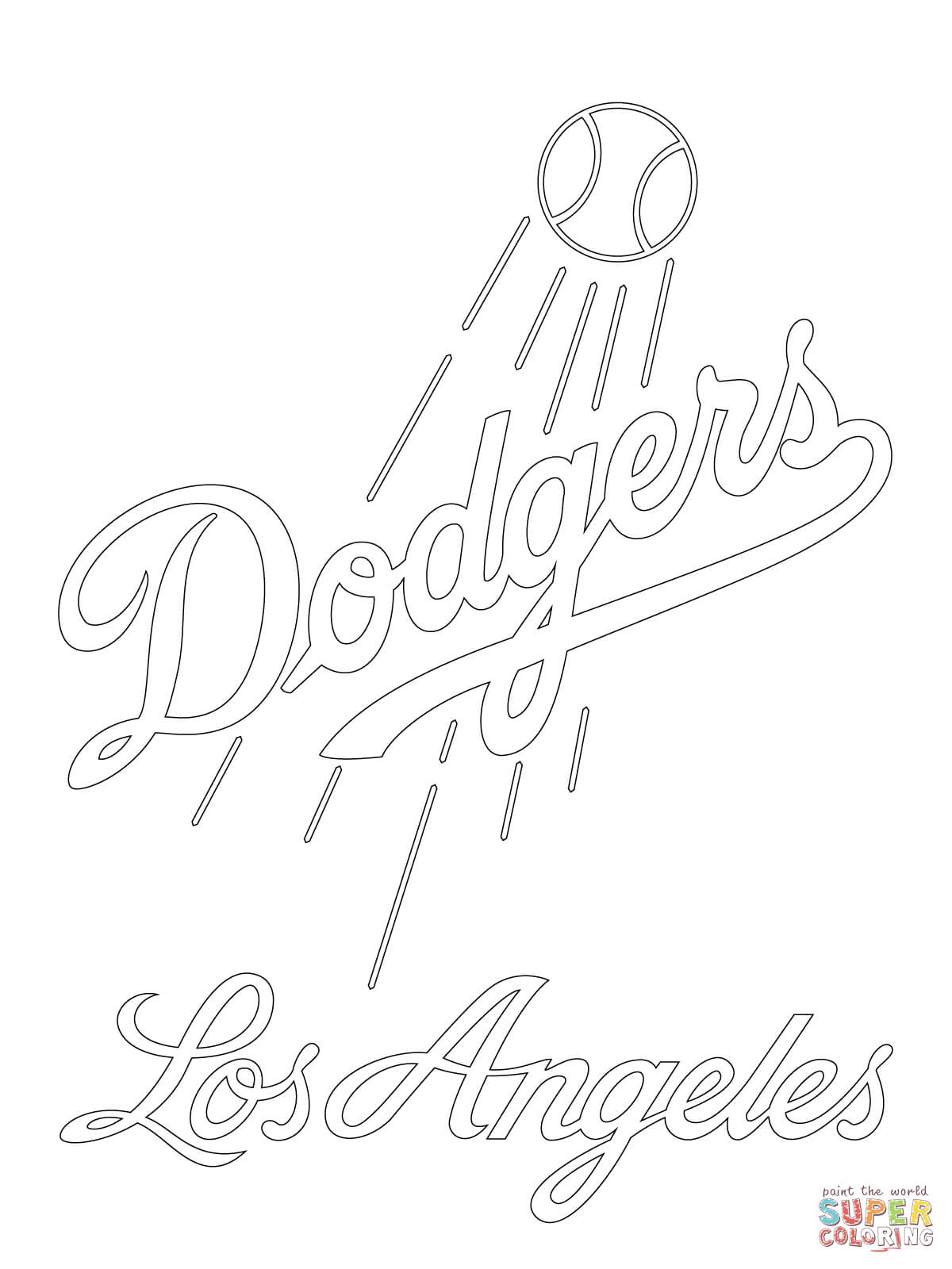 Los angeles dodgers logo coloring page free printable coloring pages