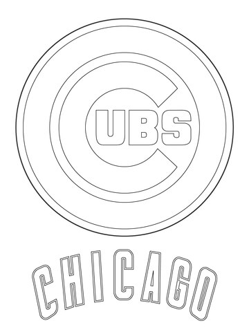 Chicago cubs logo coloring page free printable coloring pages