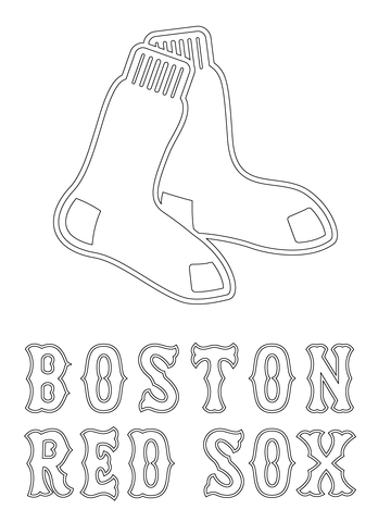 Boston red sox logo coloring page free printable coloring pages