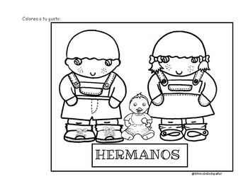 La familia coloring pages distance learning by el rincon de espanol