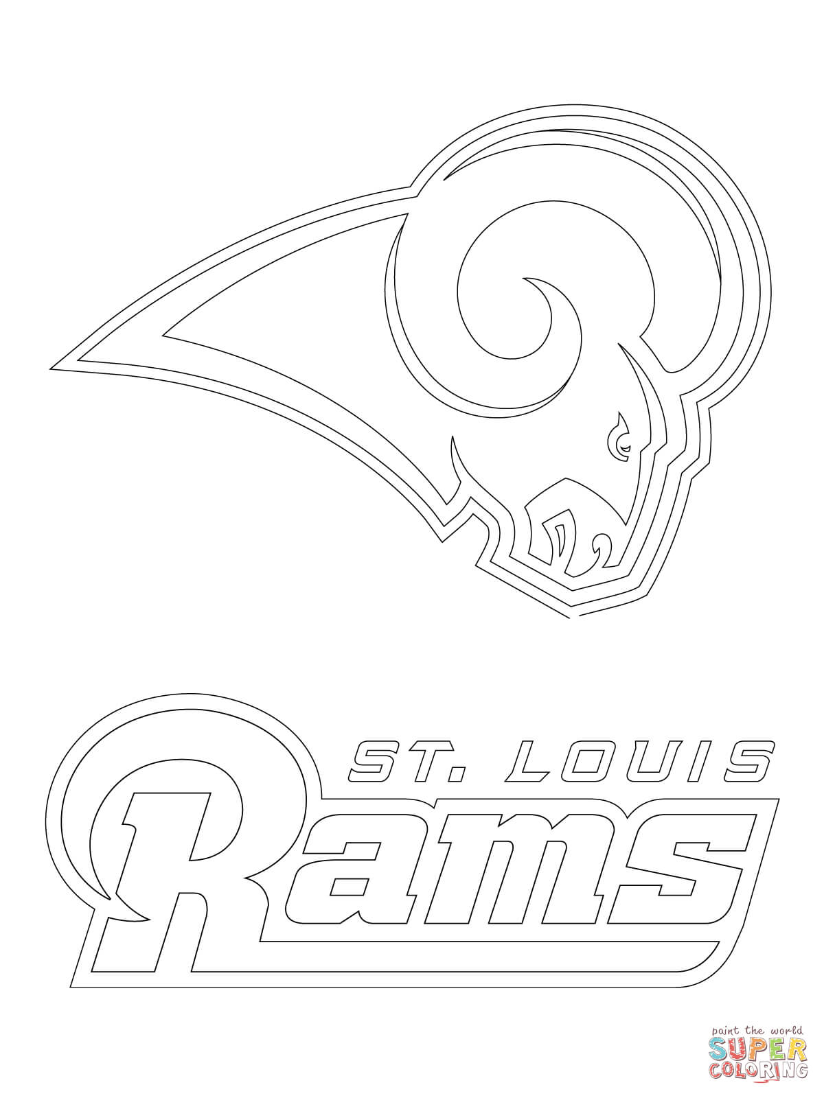 St louis rams logo coloring page free printable coloring pages