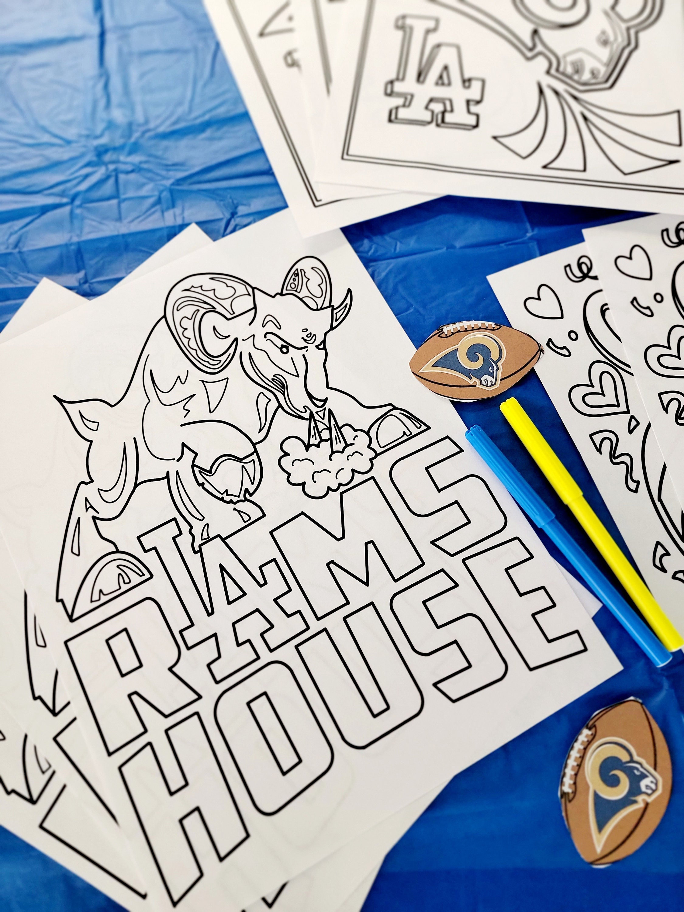 La rams coloring pages digital download party kids