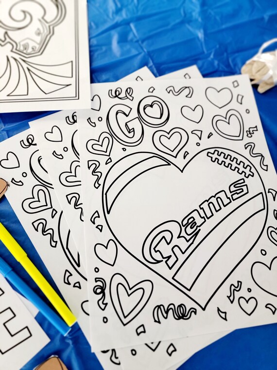 La rams coloring pages digital download party kids activities toddler drawing football super bowl