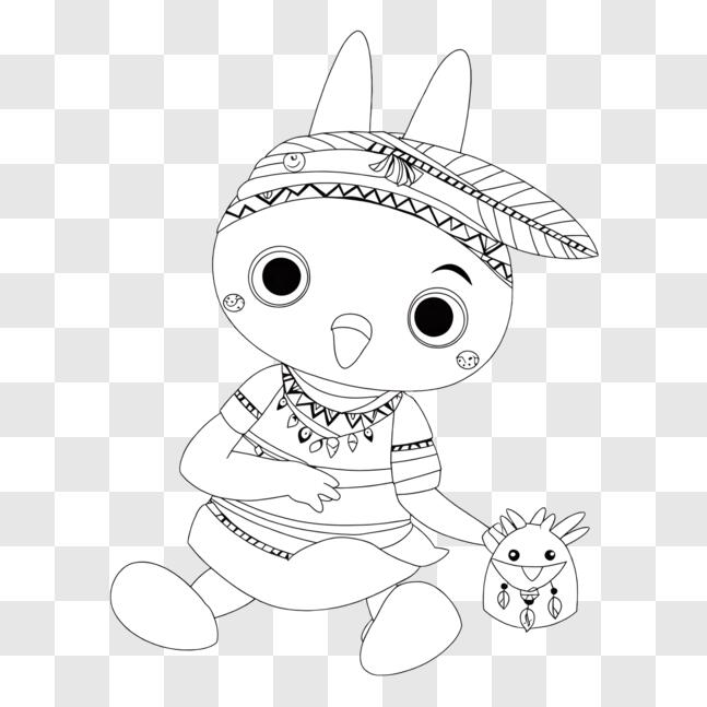 Descarga adorable dibujo de un conejo de la serie la sirenita de disney png en lãnea