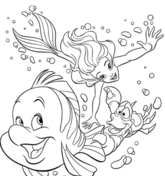 The little mermaid coloring pages free coloring pages