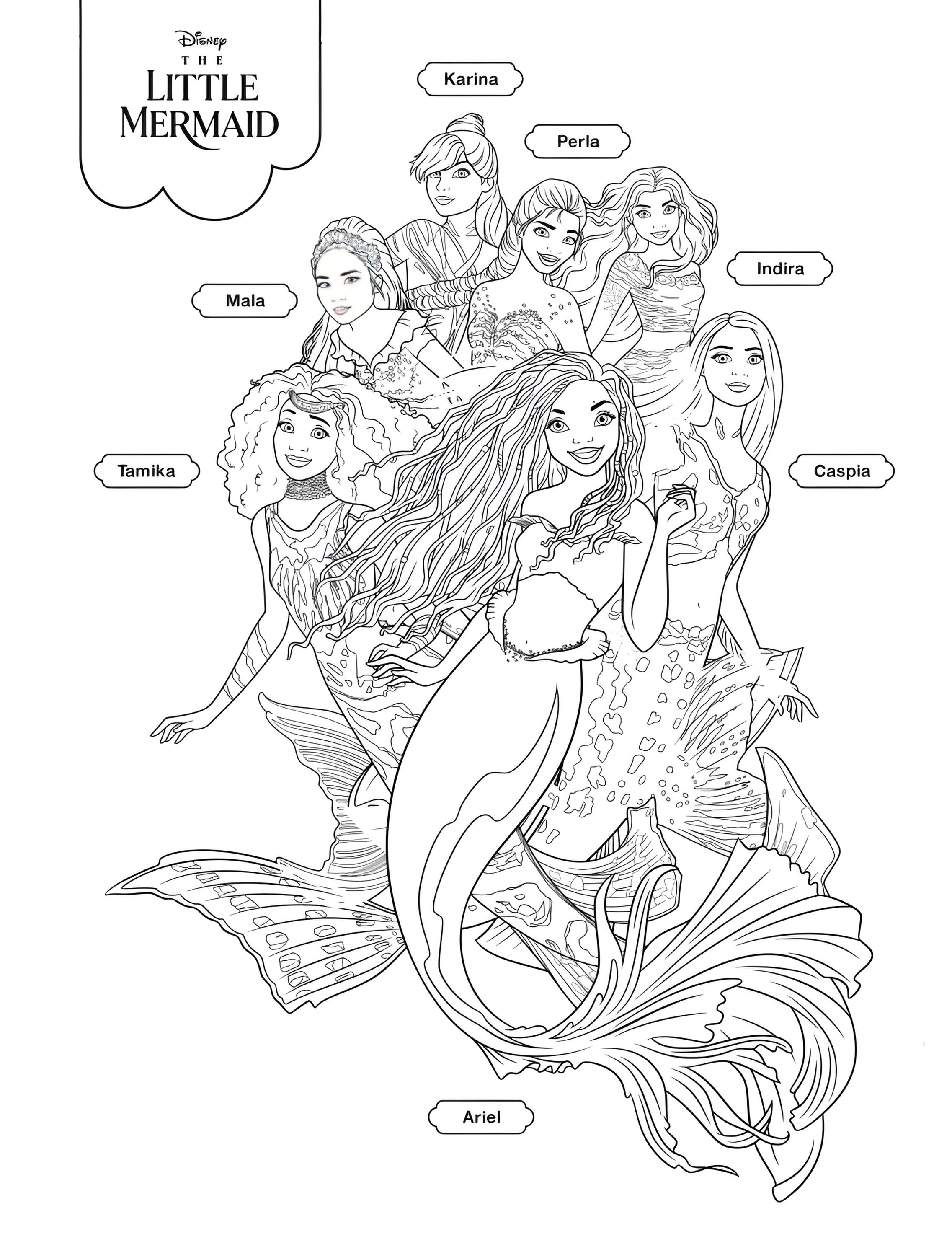 The little mermaid coloring pages halle bailey as ariel this is a digital download file no physical product sent page per purchase