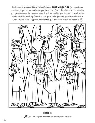 Libro para colorear de relatos de las escrituras nuevo testamento