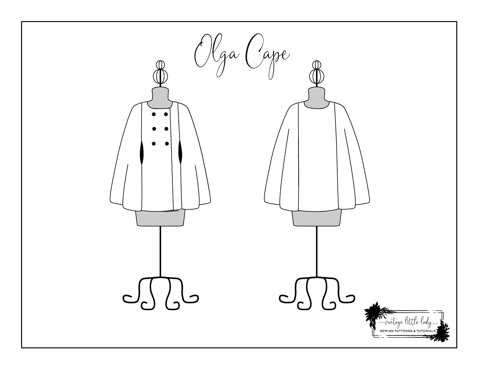 Free olga cape coloring page vintage little lady