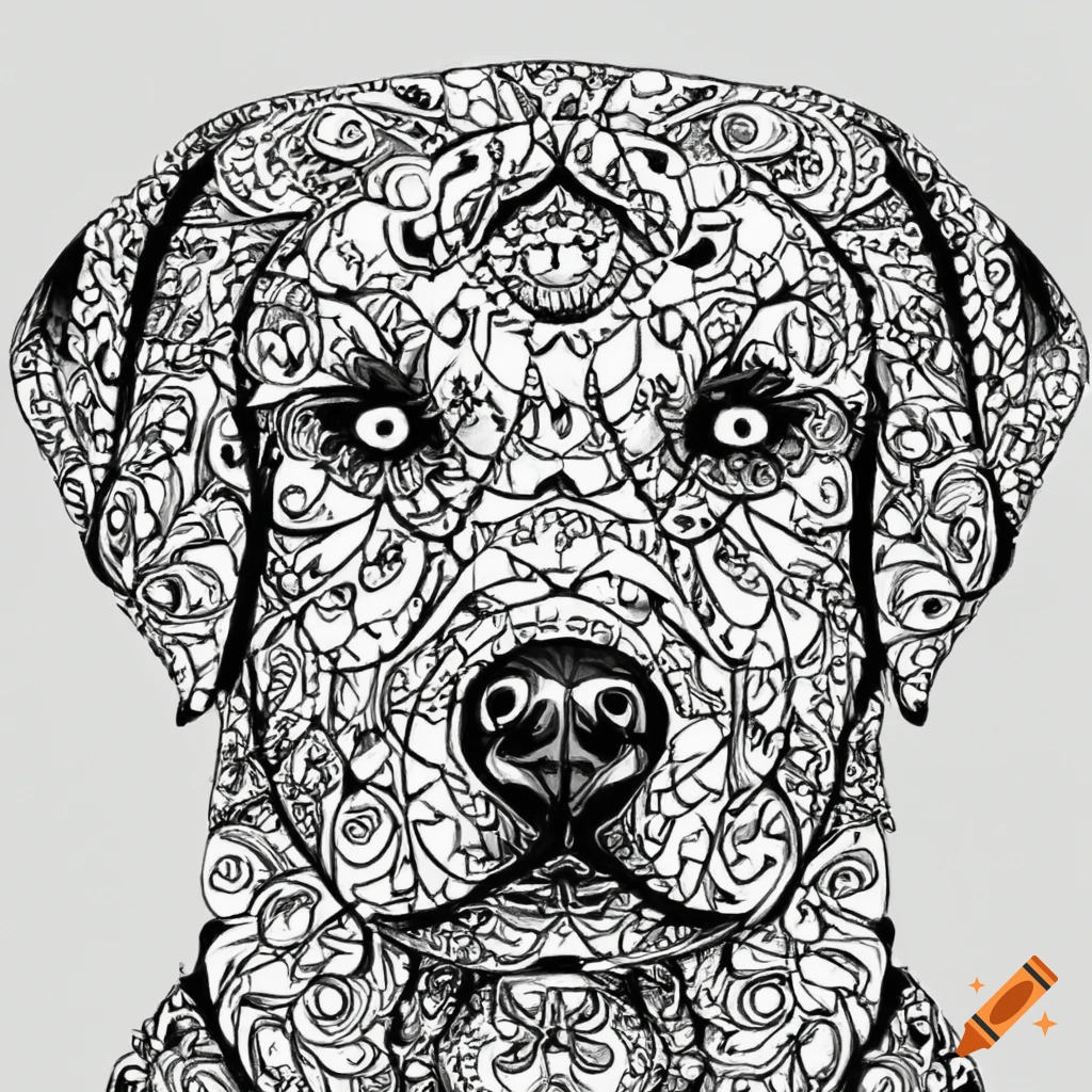 Colouring pages mandala dog image labrador retriever white background on