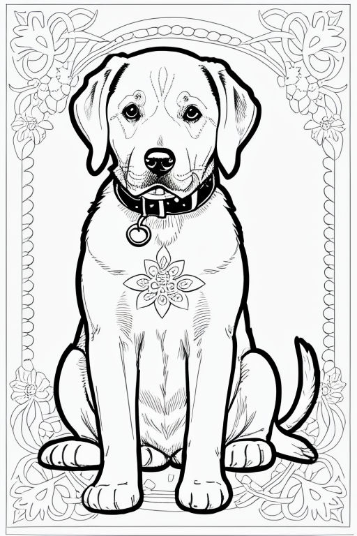 A white dog coloring book