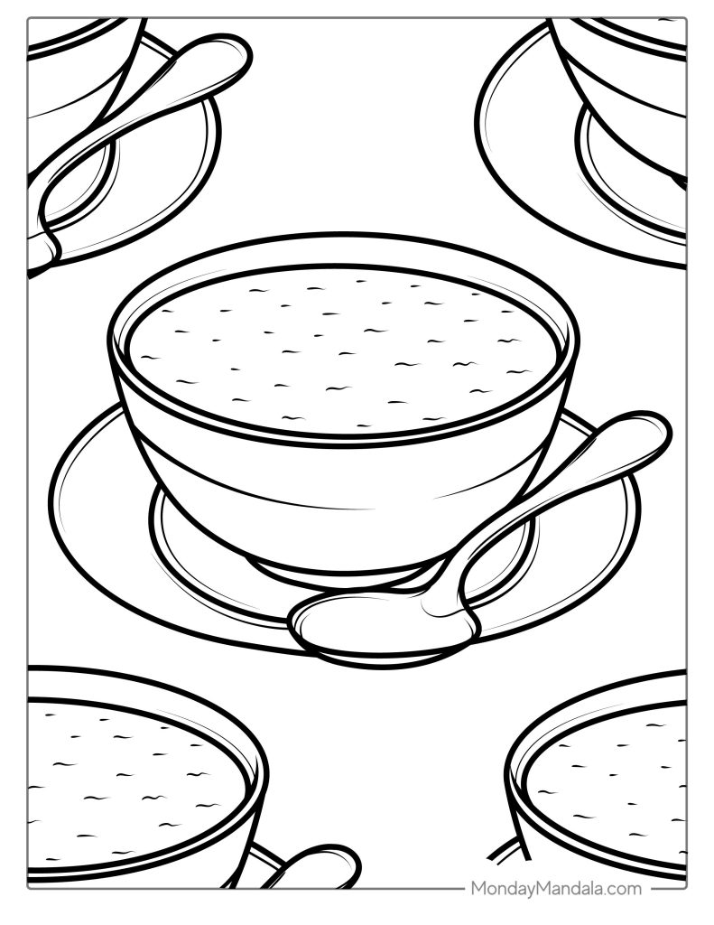 Food coloring pages free pdf printables