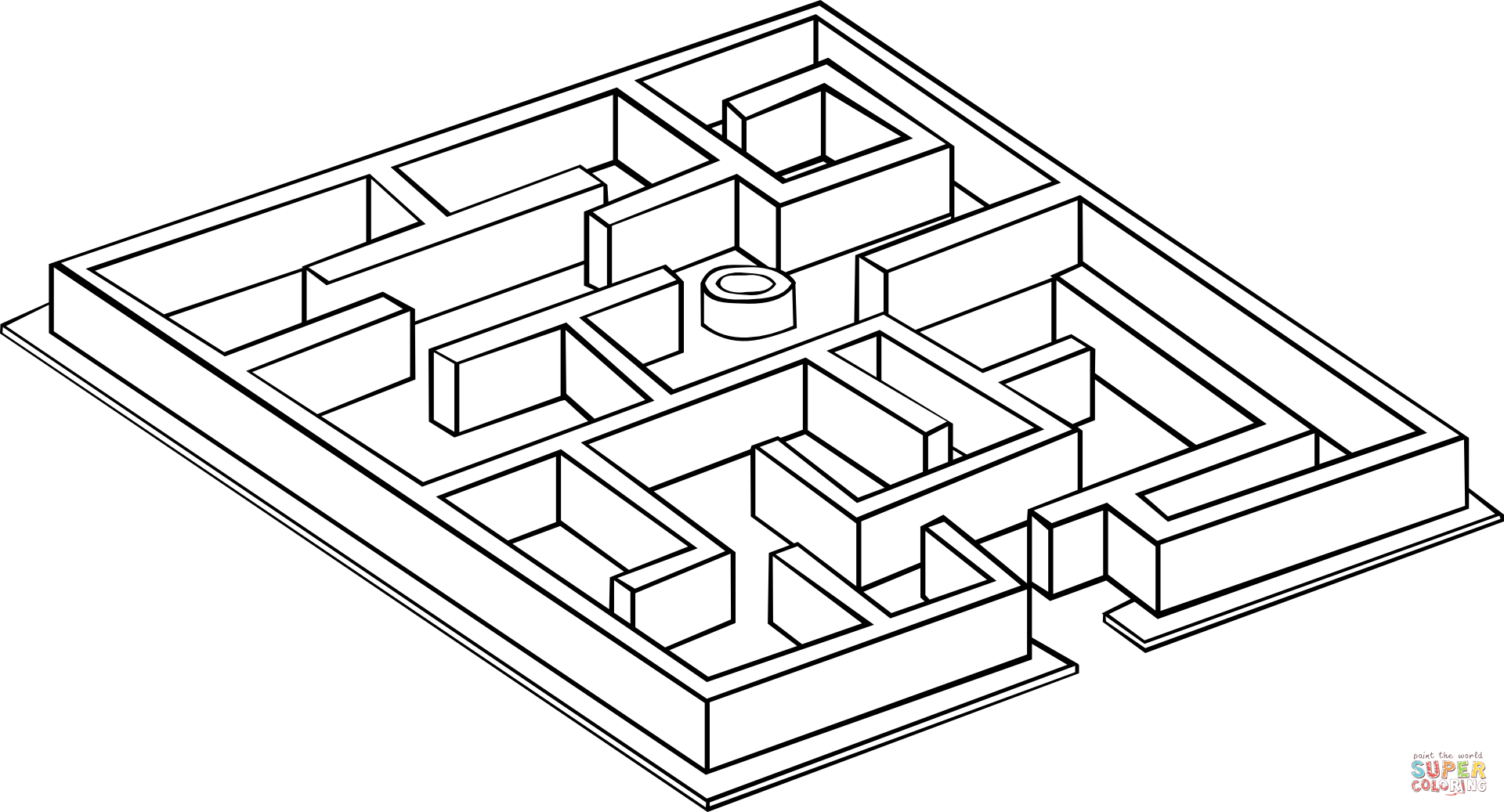 Desenho de labirinto linear para colorir desenhos para colorir e imprimir gratis