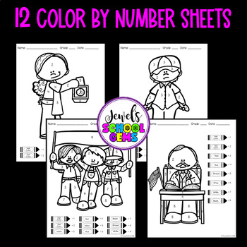 Labor day activities labor day color by number pages and coloring sheets