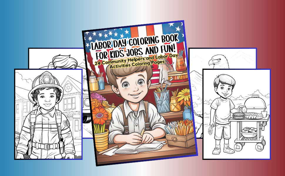 Labor day coloring book for kids jobs and by pen pampered