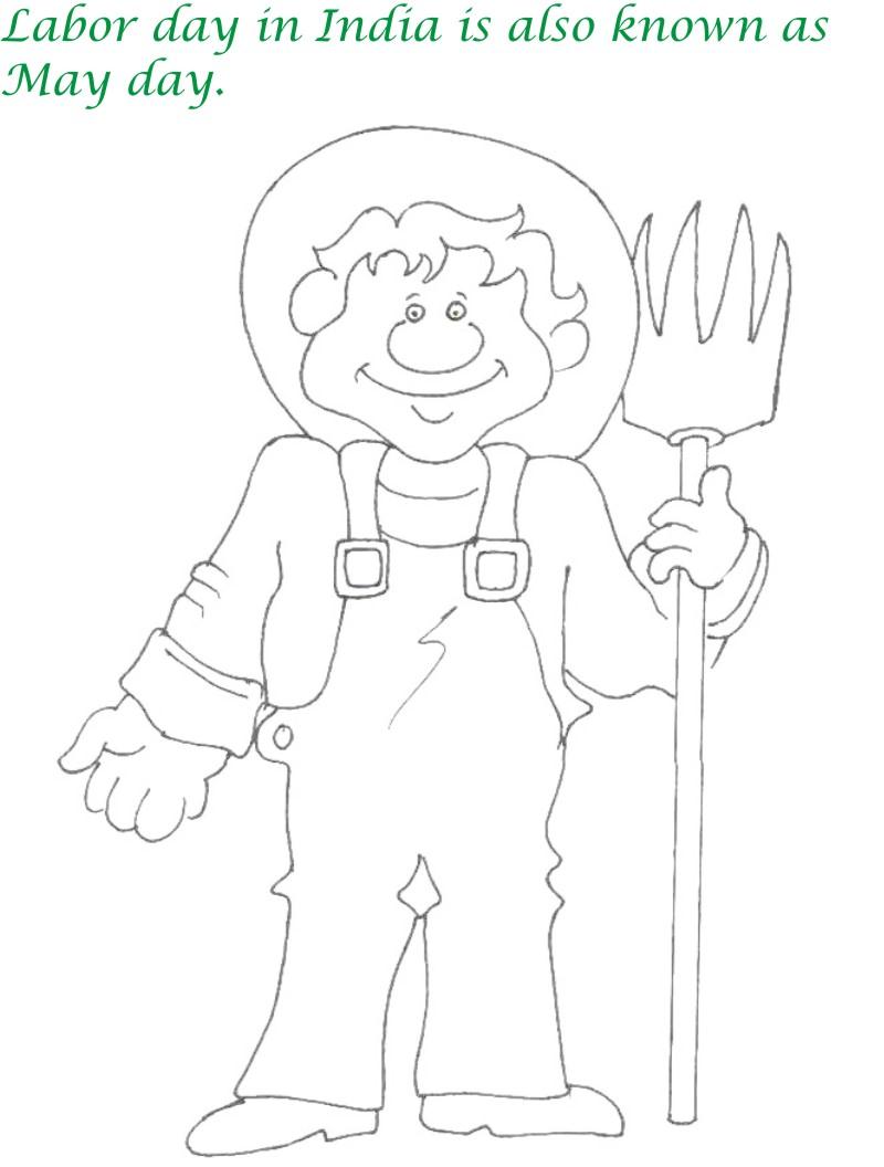 Labor day printable coloring page for kids