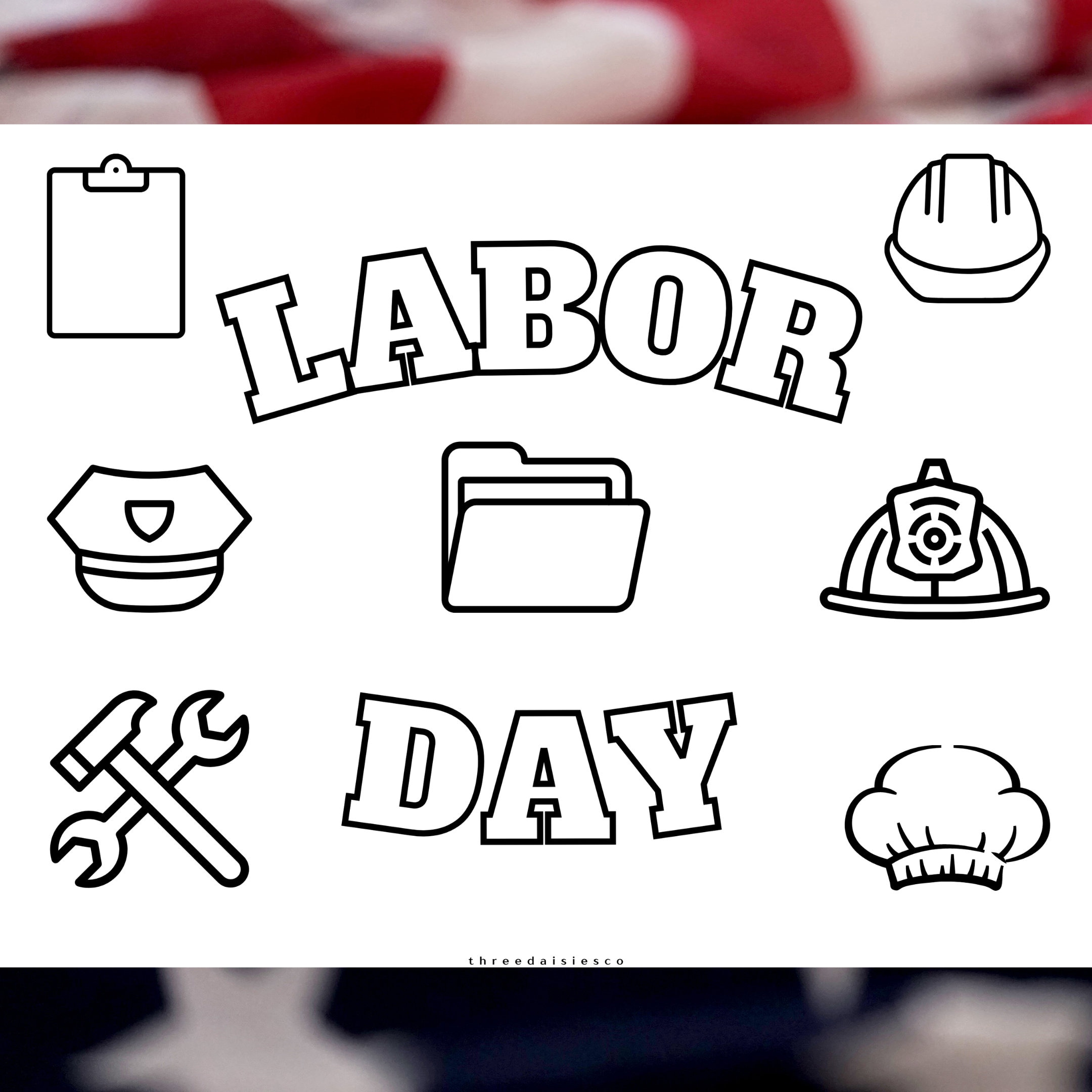 Labor day coloring page printable