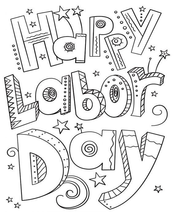 Free easy to print labor day coloring pages