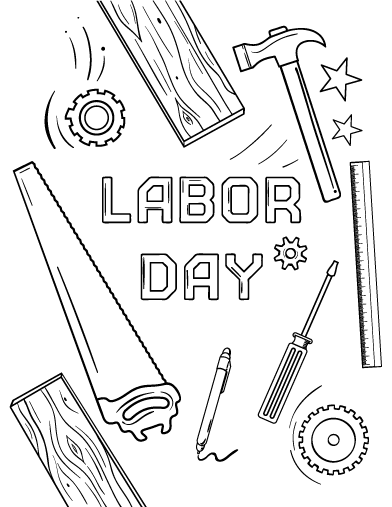 Free labor day coloring page