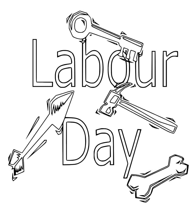 Free printable happy labor day coloring page