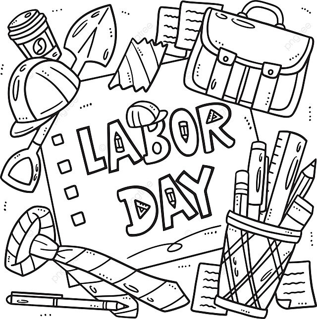 Labor day coloring page for kids laborer celebration coloring book vector laborer celebration coloring book png and vector with transparent background for free download