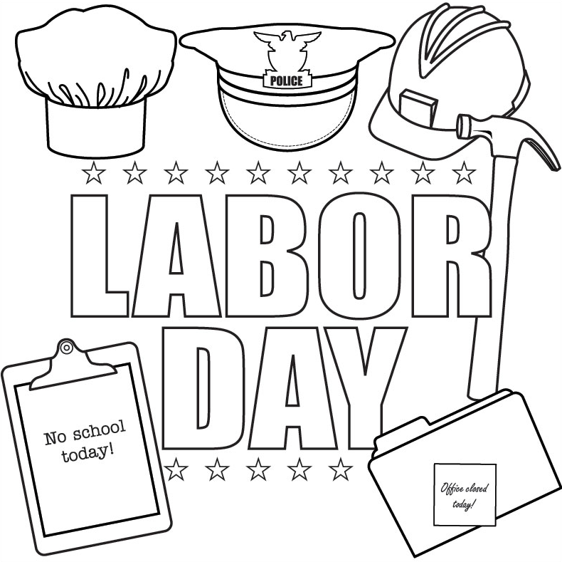 Labor day coloring pages to download and print for free