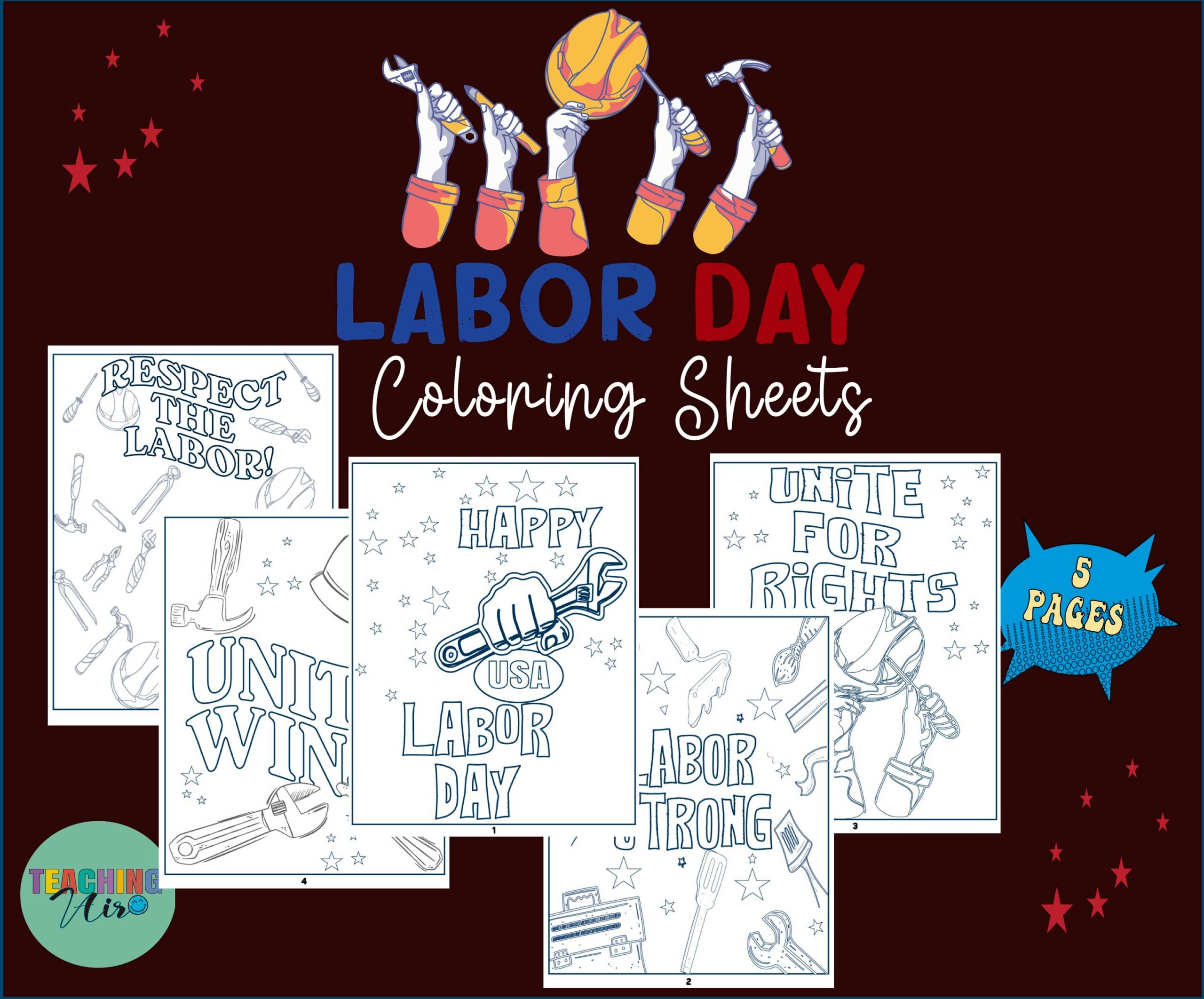 Labor day coloring pages labor day sayings coloring sheets made by teachers