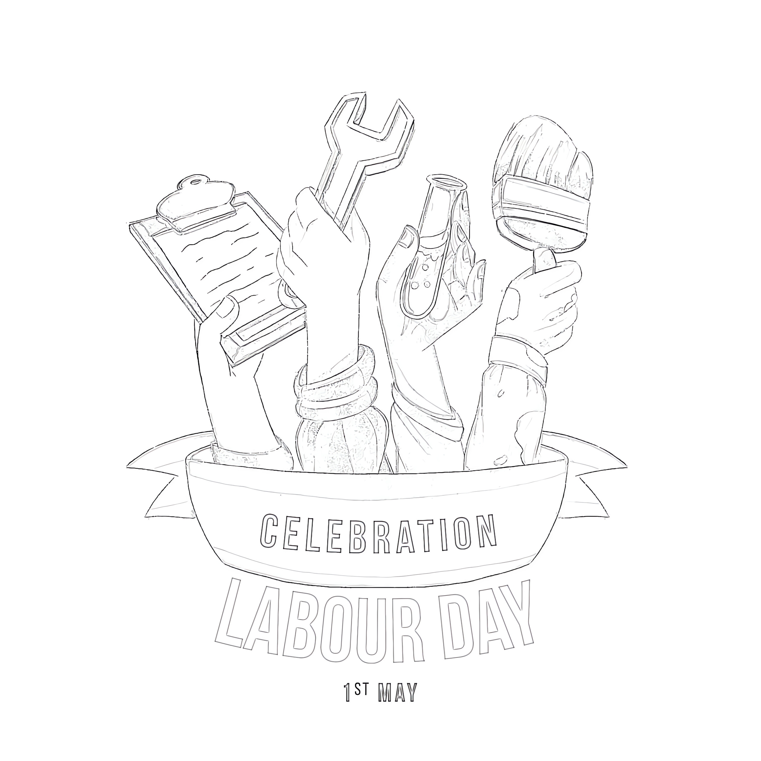 Labor day coloring page