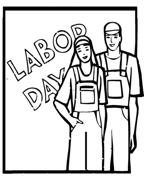 Free easy to print labor day coloring pages