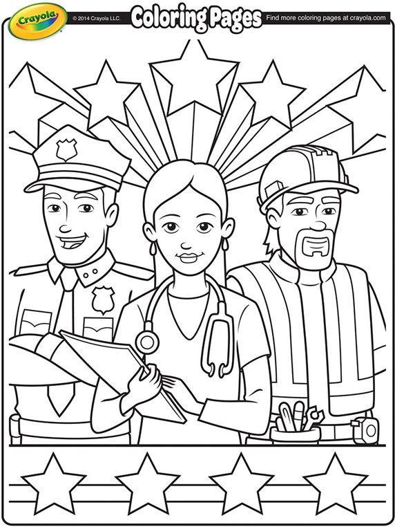 Labor day workers coloring page