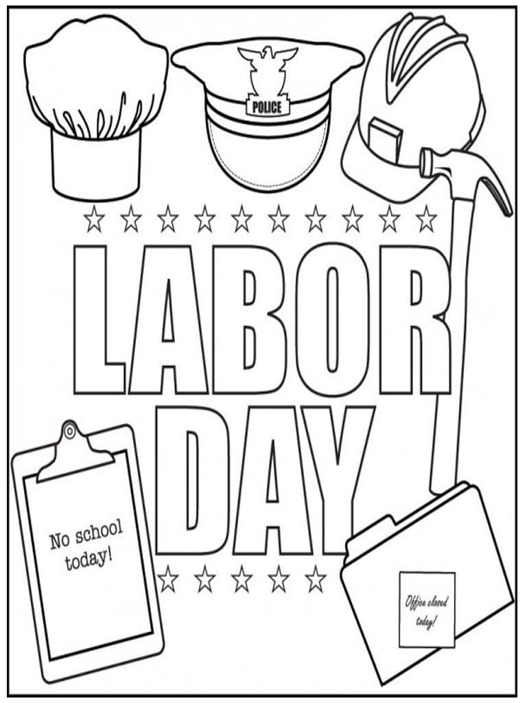 Happy labor day image coloring page