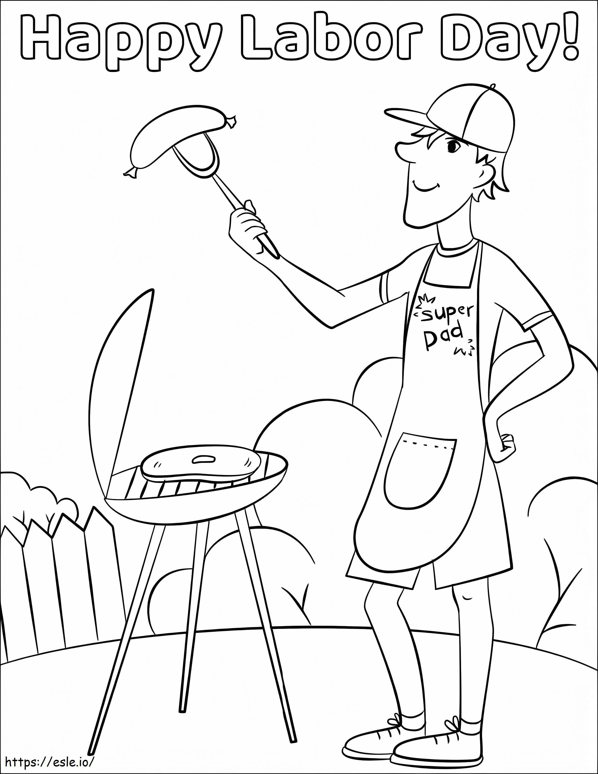 Happy labor day coloring page