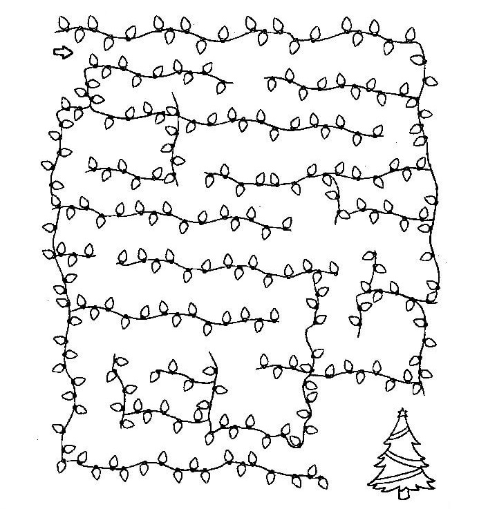 Christmas mazes coloring pages â cristina is painting