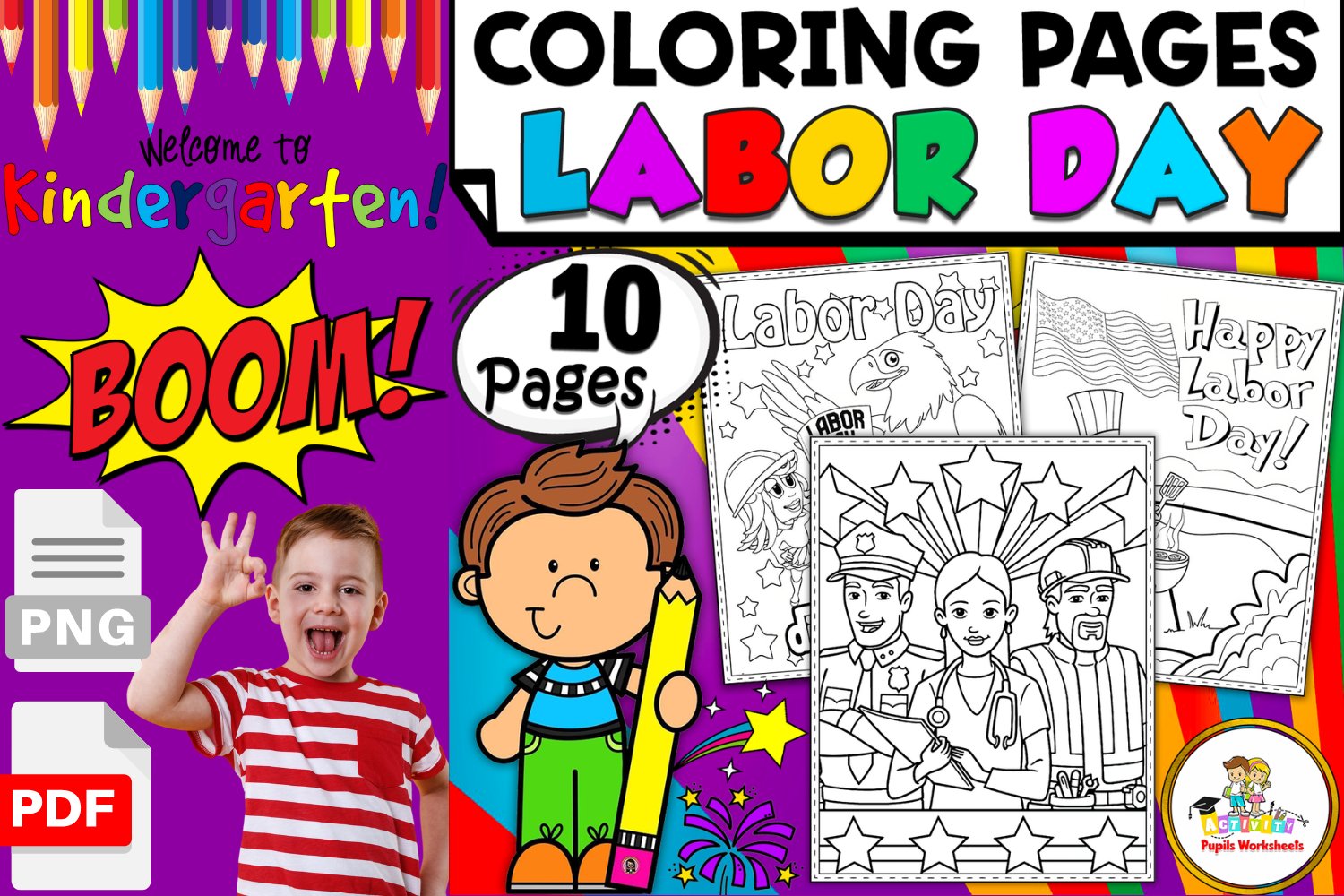 Labor day activities coloring pages