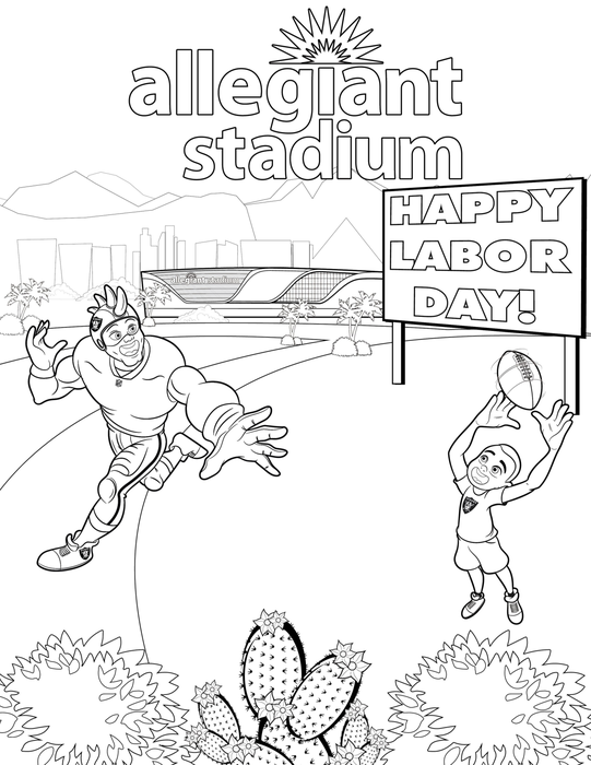 Labor day coloring and activity sheets allegiant stadium