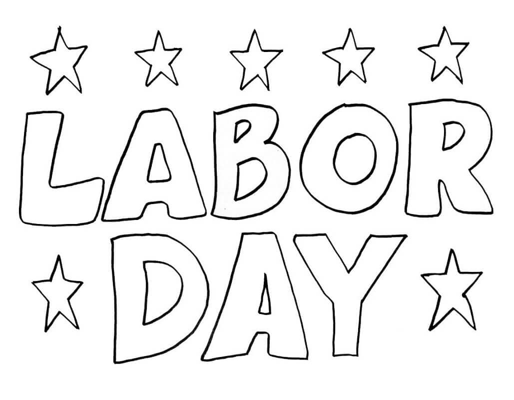 Happy labor day coloring page