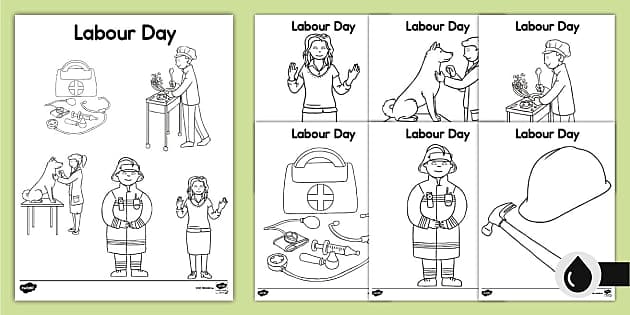 Labour day colouring pages ca teacher made