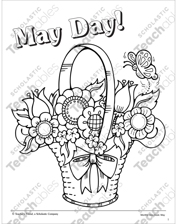 May day coloring page printable coloring pages