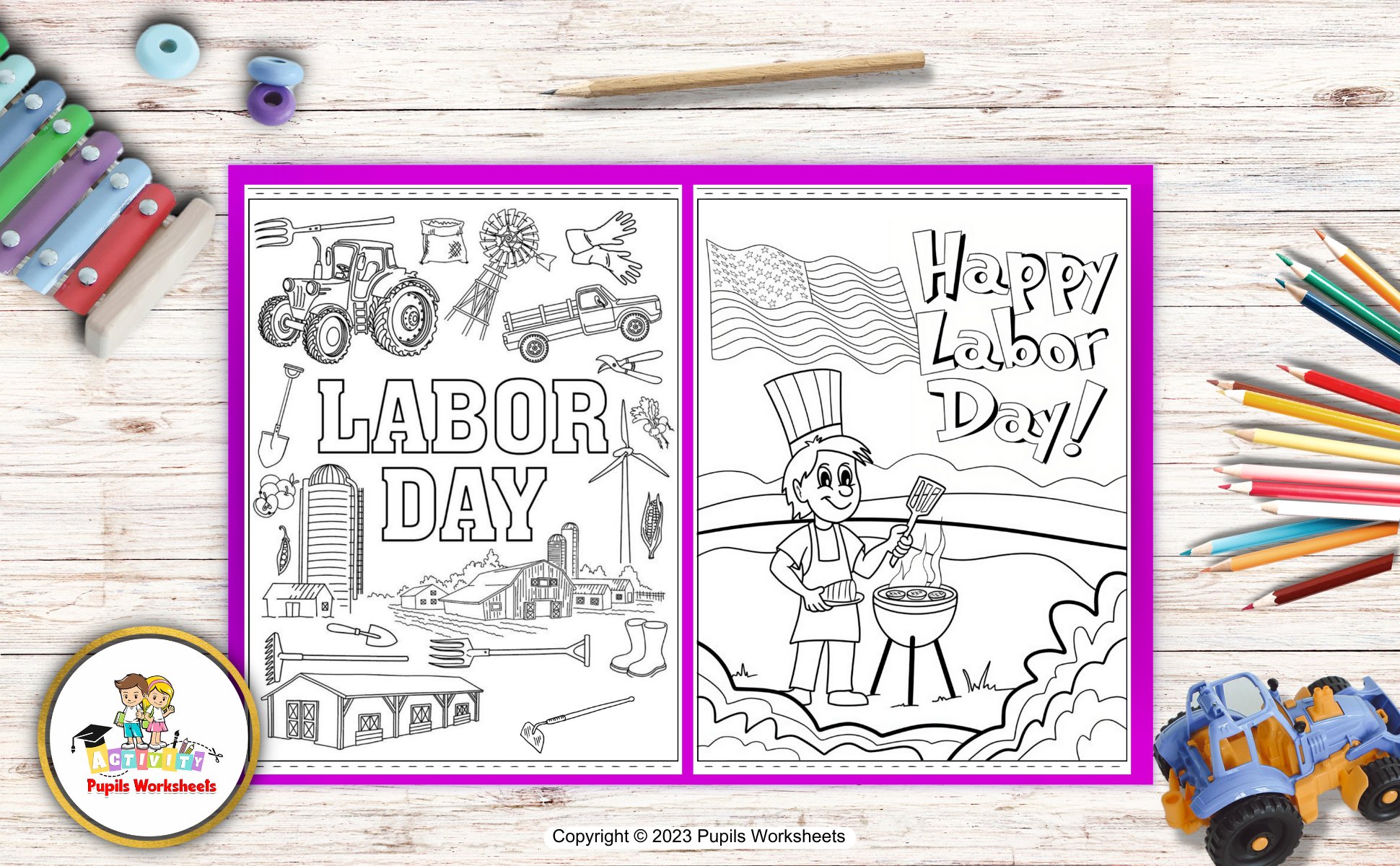 Labor day activities coloring pages