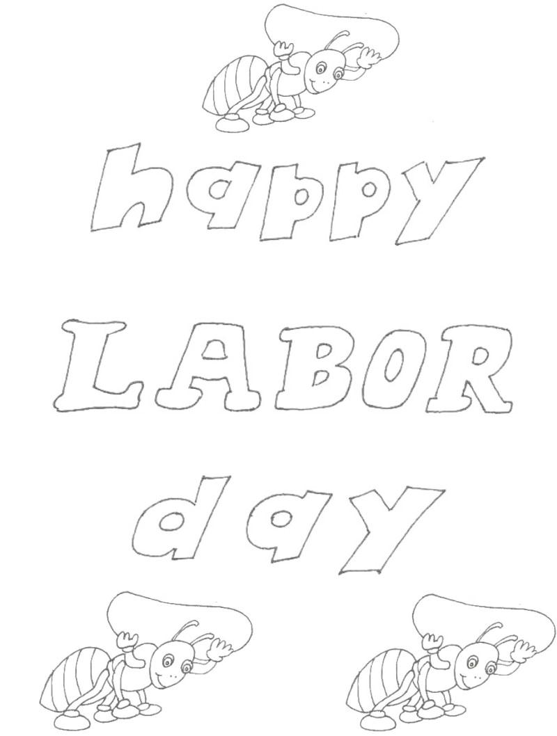 Labor day printable coloring page for kids