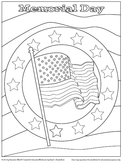 Coloring sheet memorial day education world