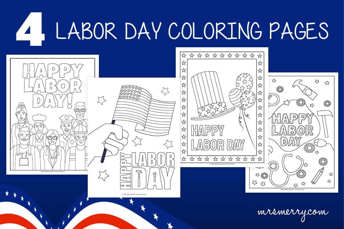 Labor day coloring pages printable mrs merry