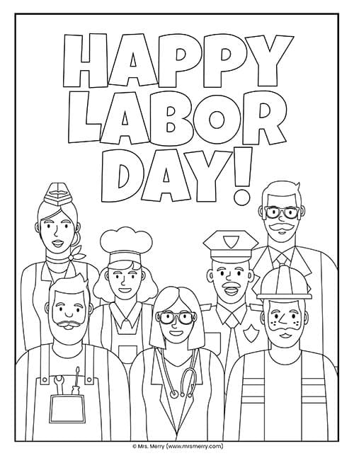 Labor day coloring pages printable mrs merry