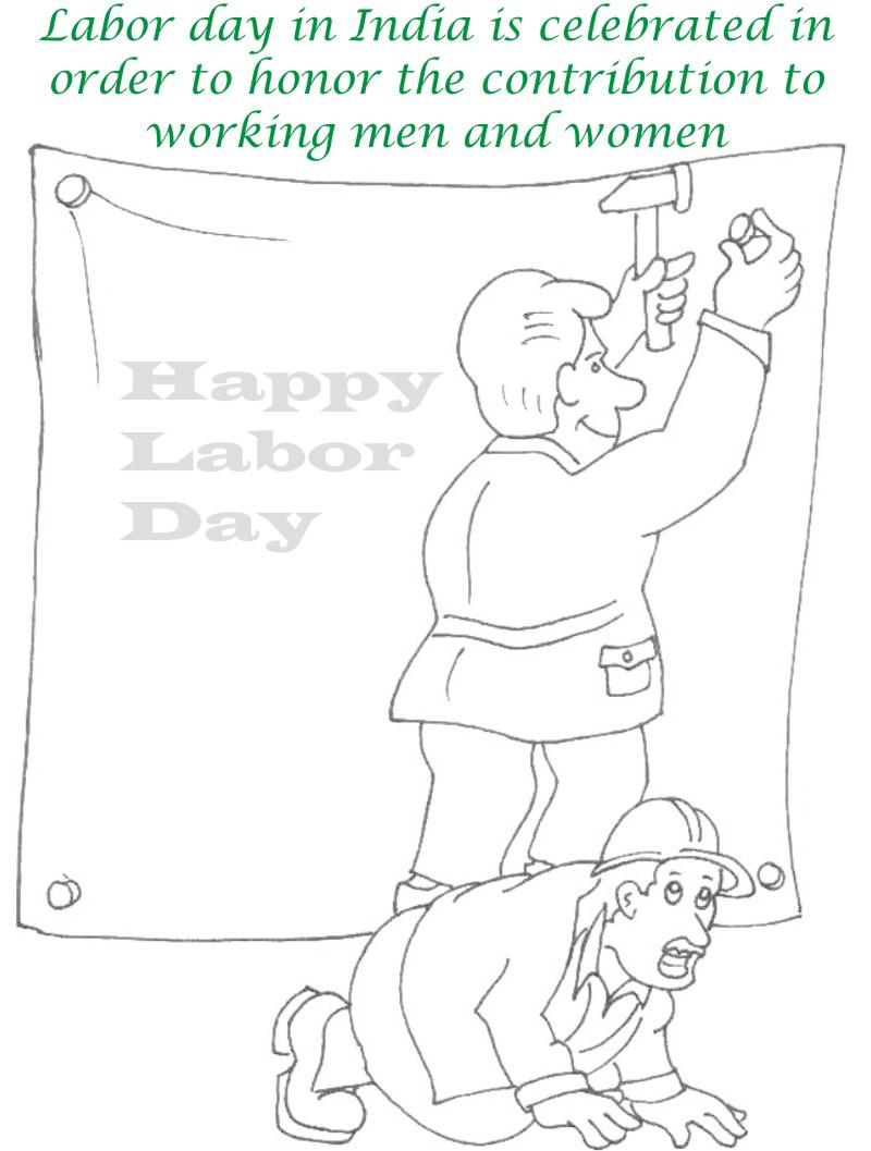 Labor day printable coloring page for kids