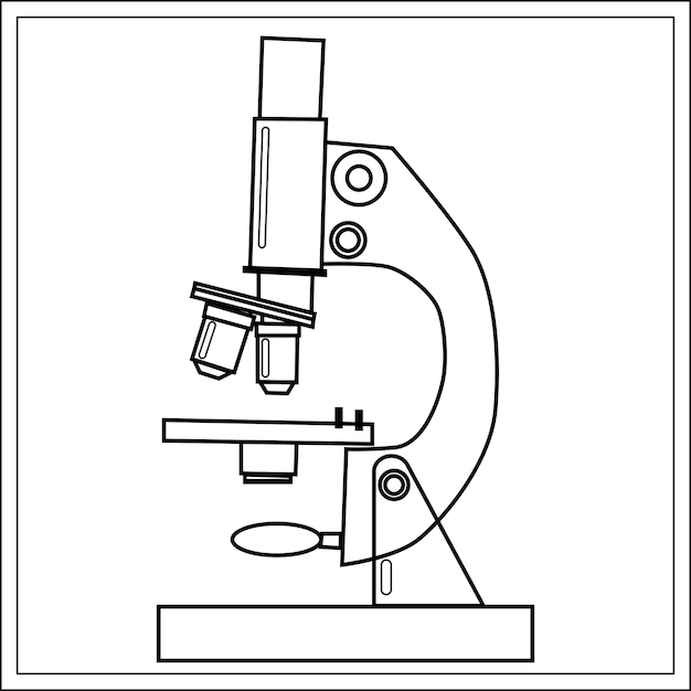 Instrumento de ampliaãão de microscãpio de laboratãrio vetorial para microbiologia vetor premium