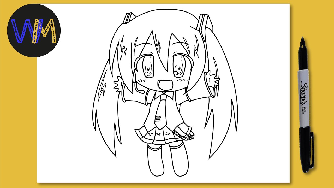 E disegnare miku hatsune chibi passo dopo passo