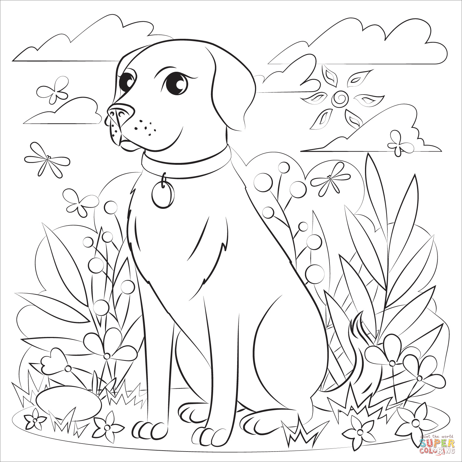 Black lab coloring page free printable coloring pages